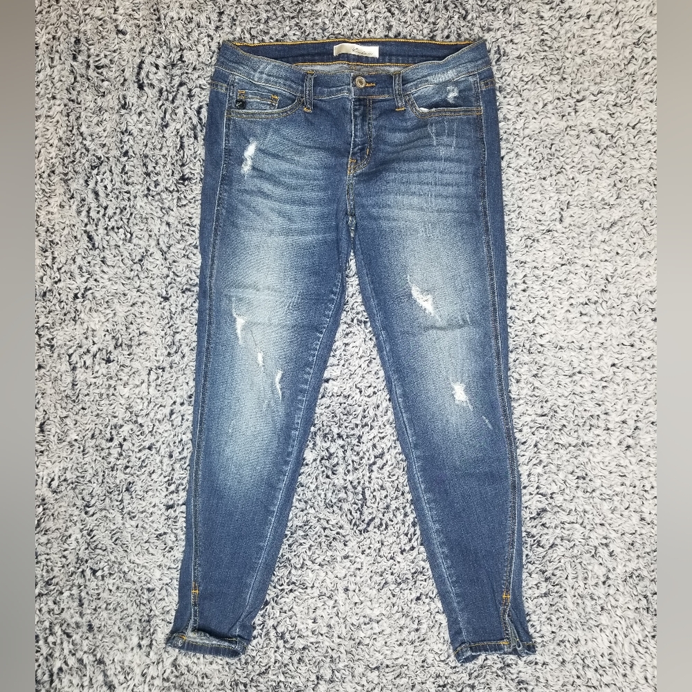 KanCan Los Angeles Split Ankle Distressed Skinny Jeans